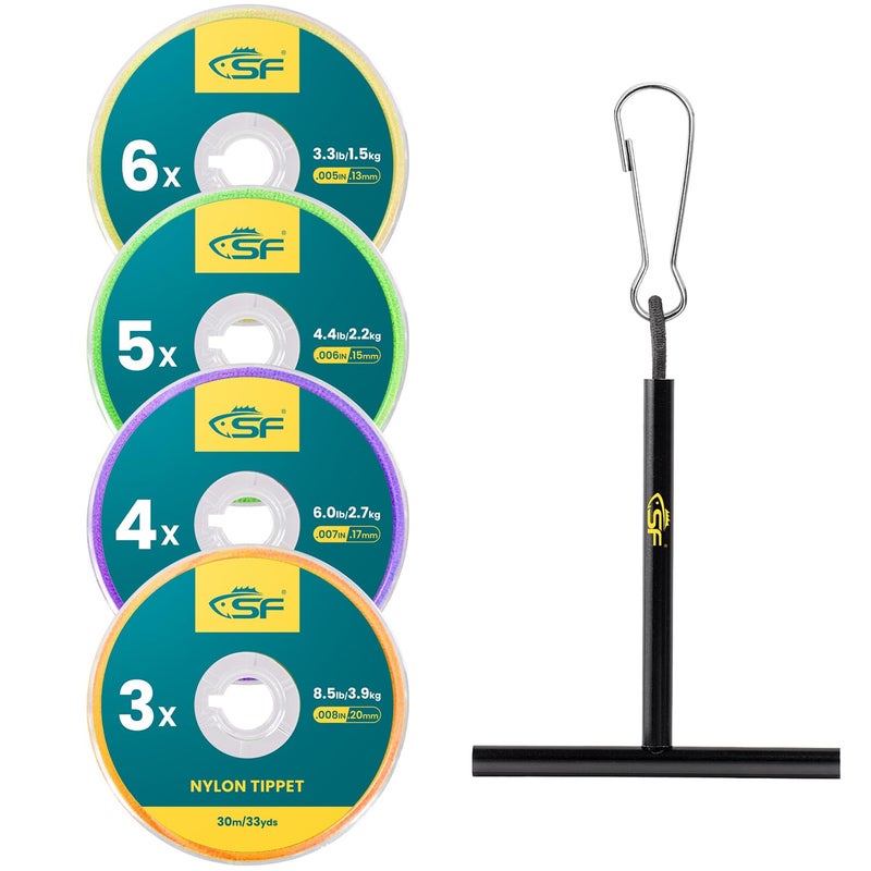 SF 3-4-5-6X Clear Nylon Tippet with Stand for Fly Fishing Trout - Image 1